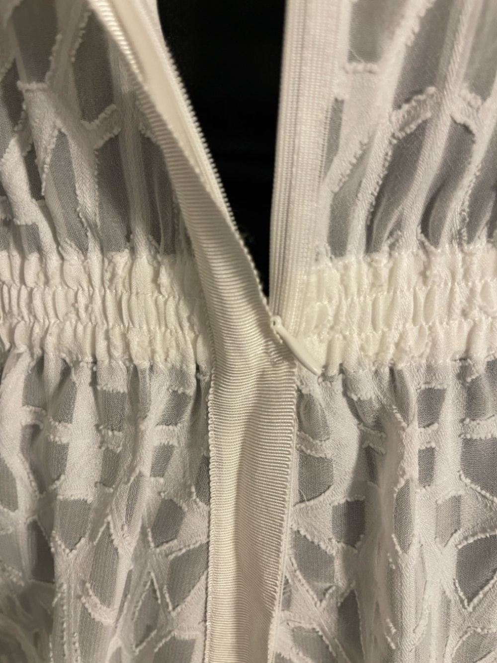 Byron Lars White Fringe Sheer Blouse Size 8 Boho Festival Western Top - Picture 6 of 7